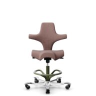 HÅG Capisco 8106 - Steelcut Trio 3 (Kvadrat) - Lana / Poliamida - STT645 - Dusty red - Moss Grey - 200 mm (seat height 46-64cm) - Soft castors for hard floors thumbnail