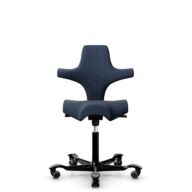 HÅG Capisco 8106 - Steelcut Trio 3 (Kvadrat) - Wool / Polyamide - STT796 - Blue - Black - 150mm (seat height 40–55cm) - Hard castors for soft floors thumbnail