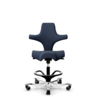 HÅG Capisco 8106 - Steelcut Trio 3 (Kvadrat) - Laine / Polyamide - STT796 - Blue - Noir - 200 mm (hauteur d’assise 46–64 cm) - Roues dures pour sols souples thumbnail