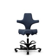 HÅG Capisco 8106 - Steelcut Trio 3 (Kvadrat) - Wool / Polyamide - STT796 - Blue - Black - 200 mm (seat height 46-64cm) - Soft castors for hard floors thumbnail