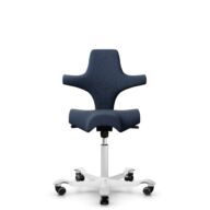 HÅG Capisco 8106 - Steelcut Trio 3 (Kvadrat) - Wool / Polyamide - STT796 - Blue - White - 150mm (seat height 40–55cm) - Soft castors for hard floors thumbnail