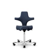 HÅG Capisco 8106 - Steelcut Trio 3 (Kvadrat) - Laine / Polyamide - STT796 - Blue - Blanc - 200 mm (hauteur d’assise 46–64 cm) - Roues souples pour sols durs thumbnail