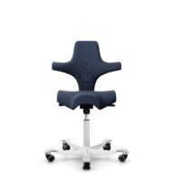 HÅG Capisco 8106 - Steelcut Trio 3 (Kvadrat) - Lana / Poliamida - STT796 - Blue - White - 265 mm (seat height 53-79cm) - Hard castors for soft floors thumbnail