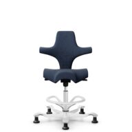 HÅG Capisco 8106 - Steelcut Trio 3 (Kvadrat) - Laine / Polyamide - STT796 - Blue - Blanc - 265 mm (hauteur d’assise 53–79 cm) - Patins thumbnail