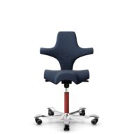 HÅG Capisco 8106 - Steelcut Trio 3 (Kvadrat) - Wol / Polyamide - STT796 - Blue - Framekleur - Blush Rose - Gasveer - 200 mm (Zithoogte 46-64cm) - Vloercontact - Harde wielen t.b.v. zachte vloeren - Voetenring - Nee, geen voetenring - Voetster - Ja, voe... thumbnail