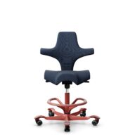 HÅG Capisco 8106 - Steelcut Trio 3 (Kvadrat) - Laine / Polyamide - STT796 - Blue - Blush Rose - 265 mm (hauteur d’assise 53–79 cm) - Roues dures pour sols souples thumbnail
