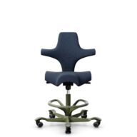HÅG Capisco 8106 - Steelcut Trio 3 (Kvadrat) - Wool / Polyamide - STT796 - Blue - Moss Grey - 265 mm (seat height 53-79cm) - Hard castors for soft floors thumbnail