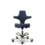 HÅG Capisco 8106 - Steelcut Trio 3 (Kvadrat) - Wolle / Polyamid - STT796 - Blue - Moss Grey - 265 mm (Sitzhöhe 53-79cm) - Harte Rollen für weiche Böden thumbnail