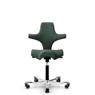 HÅG Capisco 8106 - Steelcut Trio 3 (Kvadrat) - Laine / Polyamide - STT966 Brown grey - Noir - 150 mm (hauteur d’assise 40–55 cm) - Roues dures pour sols souples thumbnail