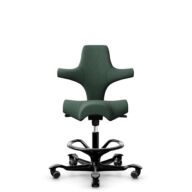 HÅG Capisco 8106 - Steelcut Trio 3 (Kvadrat) - Laine / Polyamide - STT966 Brown grey - Noir - 265 mm (hauteur d’assise 53–79 cm) - Roues dures pour sols souples thumbnail