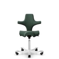 HÅG Capisco 8106 - Steelcut Trio 3 (Kvadrat) - Lana / Poliamida - STT966 Brown grey - White - 200 mm (seat height 46-64cm) - Soft castors for hard floors thumbnail