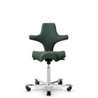 HÅG Capisco 8106 - Steelcut Trio 3 (Kvadrat) - Wool / Polyamide - STT966 Brown grey - White - 265 mm (seat height 53-79cm) - Soft castors for hard floors thumbnail