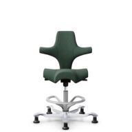 HÅG Capisco 8106 - Steelcut Trio 3 (Kvadrat) - Laine / Polyamide - STT966 Brown grey - Argent - 265 mm (hauteur d’assise 53–79 cm) - Patins thumbnail