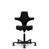 HÅG Capisco 8106 - Steelcut 3 (Kvadrat) - Lana / Poliamida - STT190 - Black - Black - 150mm (seat height 40–55cm) - Glides thumbnail