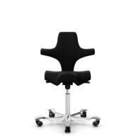 HÅG Capisco 8106 - Steelcut 3 (Kvadrat) - Laine / Polyamide - STT190 - Blanc - 150 mm (hauteur d’assise 40–55 cm) - Roues dures pour sols souples thumbnail