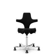 HÅG Capisco 8106 - Steelcut 3 (Kvadrat) - Lana / Poliamida - STT190 - Black - White - 150mm (seat height 40–55cm) - Glides thumbnail