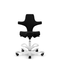 HÅG Capisco 8106 - Steelcut 3 (Kvadrat) - Laine / Polyamide - STT190 - Blanc - 200 mm (hauteur d’assise 46–64 cm) - Roues souples pour sols durs thumbnail