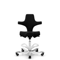 HÅG Capisco 8106 - Steelcut 3 (Kvadrat) - Laine / Polyamide - STT190 - Blanc - 265 mm (hauteur d’assise 53–79 cm) - Roues dures pour sols souples thumbnail