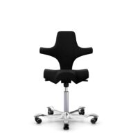 HÅG Capisco 8106 - Steelcut 3 (Kvadrat) - Wool / Polyamide - STT190 - Black - Silver - 150mm (seat height 40–55cm) - Soft castors for hard floors thumbnail
