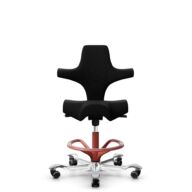 HÅG Capisco 8106 - Steelcut 3 (Kvadrat) - Lana / Poliamida - STT190 - Black - Blush Rose - 200 mm (seat height 46-64cm) - Hard castors for soft floors thumbnail
