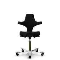 HÅG Capisco 8106 - Steelcut 3 (Kvadrat) - Wool / Polyamide - STT190 - Black - Moss Grey - 200 mm (seat height 46-64cm) - Hard castors for soft floors thumbnail