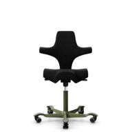 HÅG Capisco 8106 - Steelcut 3 (Kvadrat) - Laine / Polyamide - STT190 - Black - Moss Grey - 265 mm (hauteur d’assise 53–79 cm) - Roues souples pour sols durs thumbnail