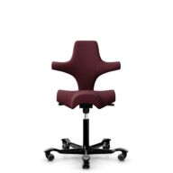 HÅG Capisco 8106 - Steelcut 3 (Kvadrat) - Laine / Polyamide - STT682 Chestnut - Noir - 200 mm (hauteur d’assise 46–64 cm) - Roues souples pour sols durs thumbnail