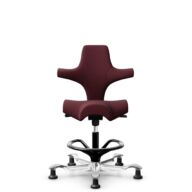 HÅG Capisco 8106 - Steelcut 3 (Kvadrat) - Laine / Polyamide - STT682 Chestnut - Noir - 200 mm (hauteur d’assise 46–64 cm) - Patins thumbnail