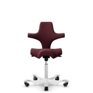 HÅG Capisco 8106 - Steelcut 3 (Kvadrat) - Wool / Polyamide - STT682 Chestnut - White - 150mm (seat height 40–55cm) - Hard castors for soft floors thumbnail