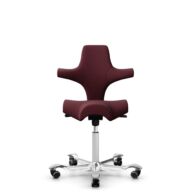 HÅG Capisco 8106 - Steelcut 3 (Kvadrat) - Wool / Polyamide - STT682 Chestnut - White - 200 mm (seat height 46-64cm) - Hard castors for soft floors thumbnail