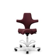 HÅG Capisco 8106 - Steelcut 3 (Kvadrat) - Laine / Polyamide - STT682 Chestnut - Blanc - 265 mm (hauteur d’assise 53–79 cm) - Roues souples pour sols durs thumbnail