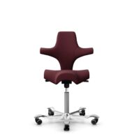 HÅG Capisco 8106 - Steelcut 3 (Kvadrat) - Wool / Polyamide - STT682 Chestnut - Silver - 150mm (seat height 40–55cm) - Hard castors for soft floors thumbnail