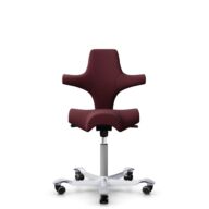 HÅG Capisco 8106 - Steelcut 3 (Kvadrat) - Wool / Polyamide - STT682 Chestnut - Silver - 200 mm (seat height 46-64cm) - Soft castors for hard floors thumbnail