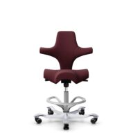 HÅG Capisco 8106 - Steelcut 3 (Kvadrat) - Laine / Polyamide - STT682 Chestnut - Argent - 200 mm (hauteur d’assise 46–64 cm) - Roues souples pour sols durs thumbnail