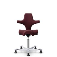 HÅG Capisco 8106 - Steelcut 3 (Kvadrat) - Laine / Polyamide - STT682 Chestnut - Argent - 265 mm (hauteur d’assise 53–79 cm) - Patins thumbnail