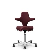 HÅG Capisco 8106 - Steelcut 3 (Kvadrat) - Laine / Polyamide - STT682 Chestnut - Argent - 265 mm (hauteur d’assise 53–79 cm) - Patins thumbnail