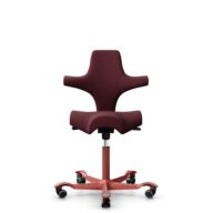 HÅG Capisco 8106 - Steelcut 3 (Kvadrat) - Laine / Polyamide - STT682 Chestnut - Blush Rose - 150 mm (hauteur d’assise 40–55 cm) - Roues dures pour sols souples thumbnail