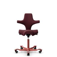 HÅG Capisco 8106 - Steelcut 3 (Kvadrat) - Wool / Polyamide - STT682 Chestnut - Blush Rose - 150mm (seat height 40–55cm) - Soft castors for hard floors thumbnail