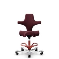 HÅG Capisco 8106 - Steelcut 3 (Kvadrat) - Laine / Polyamide - STT682 Chestnut - Blush Rose - 200 mm (hauteur d’assise 46–64 cm) - Roues souples pour sols durs thumbnail