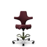 HÅG Capisco 8106 - Steelcut 3 (Kvadrat) - Wool / Polyamide - STT682 Chestnut - Moss Grey - 265 mm (seat height 53-79cm) - Hard castors for soft floors thumbnail