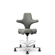 HÅG Capisco 8106 - Paloma Soft (Wollsdorf) - Semi-aniline leather - ATG55115 - Warm grey - White - 265 mm (seat height 53-79cm) - Glides thumbnail