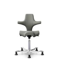 HÅG Capisco 8106 - Paloma Soft (Wollsdorf) - Cuero semi-anilina - ATG55115 - Warm grey - Silver - 200 mm (seat height 46-64cm) - Glides thumbnail