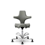 HÅG Capisco 8106 - Paloma Soft (Wollsdorf) - Cuero semi-anilina - ATG55115 - Warm grey - Silver - 200 mm (seat height 46-64cm) - Glides thumbnail