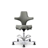 HÅG Capisco 8106 - Paloma Soft (Wollsdorf) - Cuir semi-aniline - ATG55115 - Warm grey - Argent - 265 mm (hauteur d’assise 53–79 cm) - Patins thumbnail