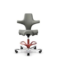 HÅG Capisco 8106 - Paloma Soft (Wollsdorf) - Cuir semi-aniline - ATG55115 - Warm grey - Blush Rose - 200 mm (hauteur d’assise 46–64 cm) - Roues souples pour sols durs thumbnail