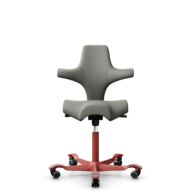 HÅG Capisco 8106 - Paloma Soft (Wollsdorf) - Cuero semi-anilina - ATG55115 - Warm grey - Blush Rose - 265 mm (seat height 53-79cm) - Hard castors for soft floors thumbnail