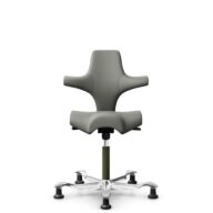 HÅG Capisco 8106 - Paloma Soft (Wollsdorf) - Cuero semi-anilina - ATG55115 - Warm grey - Moss Grey - 150mm (seat height 40–55cm) - Glides thumbnail