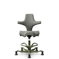 HÅG Capisco 8106 - Paloma Soft (Wollsdorf) - Semi-aniline leather - ATG55115 - Warm grey - Moss Grey - 200 mm (seat height 46-64cm) - Glides thumbnail