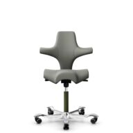 HÅG Capisco 8106 - Paloma Soft (Wollsdorf) - Cuero semi-anilina - ATG55115 - Warm grey - Moss Grey - 265 mm (seat height 53-79cm) - Hard castors for soft floors thumbnail