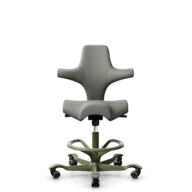 HÅG Capisco 8106 - Paloma Soft (Wollsdorf) - Semi-aniline leather - ATG55115 - Warm grey - Moss Grey - 265 mm (seat height 53-79cm) - Hard castors for soft floors thumbnail
